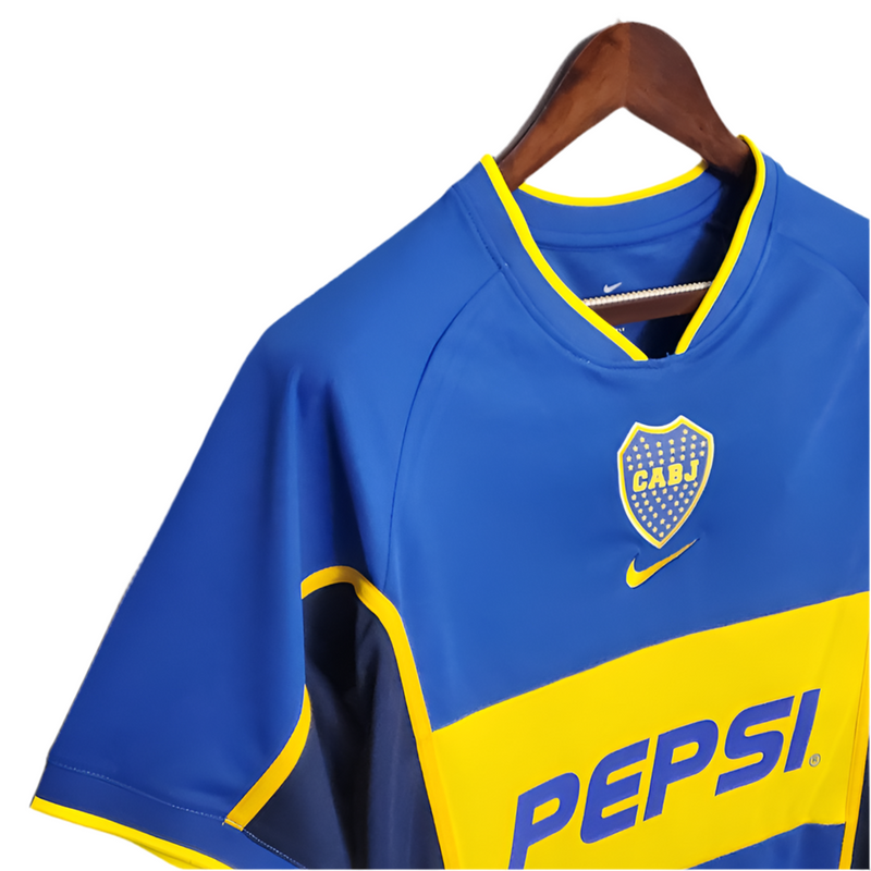 Maillot Boca Juniors Rétro 2002 Bleu et Amarela -