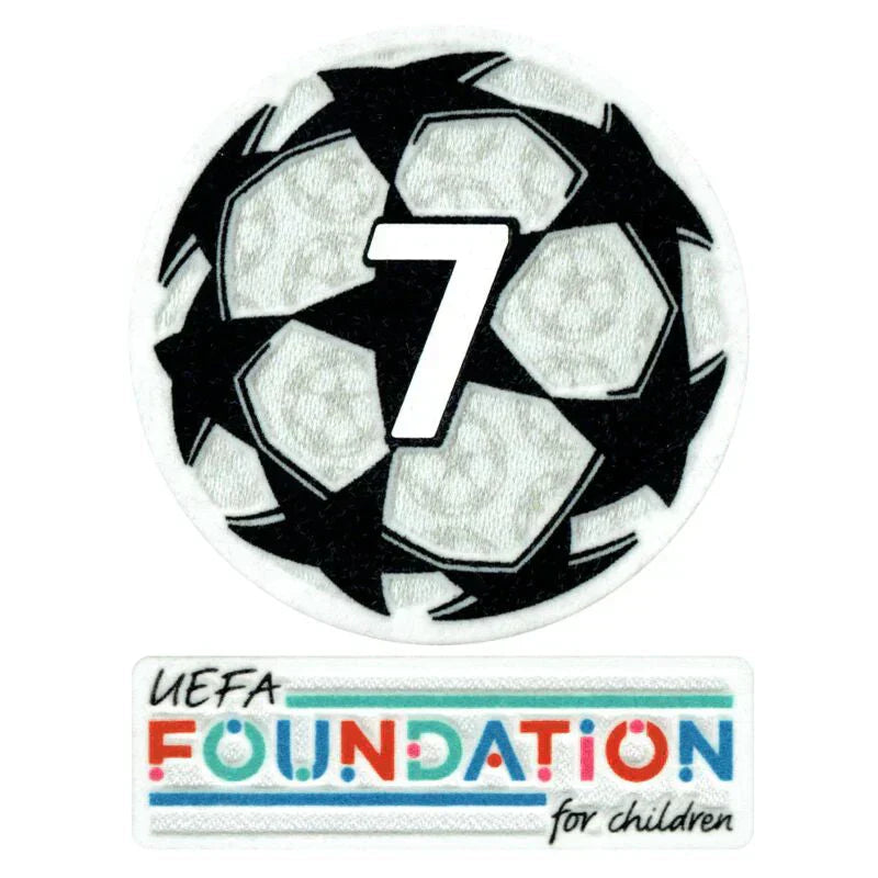 Patch gagnant UCL Starball 7 fois + ensemble de patchs de la Fondation UEFA - 21/22